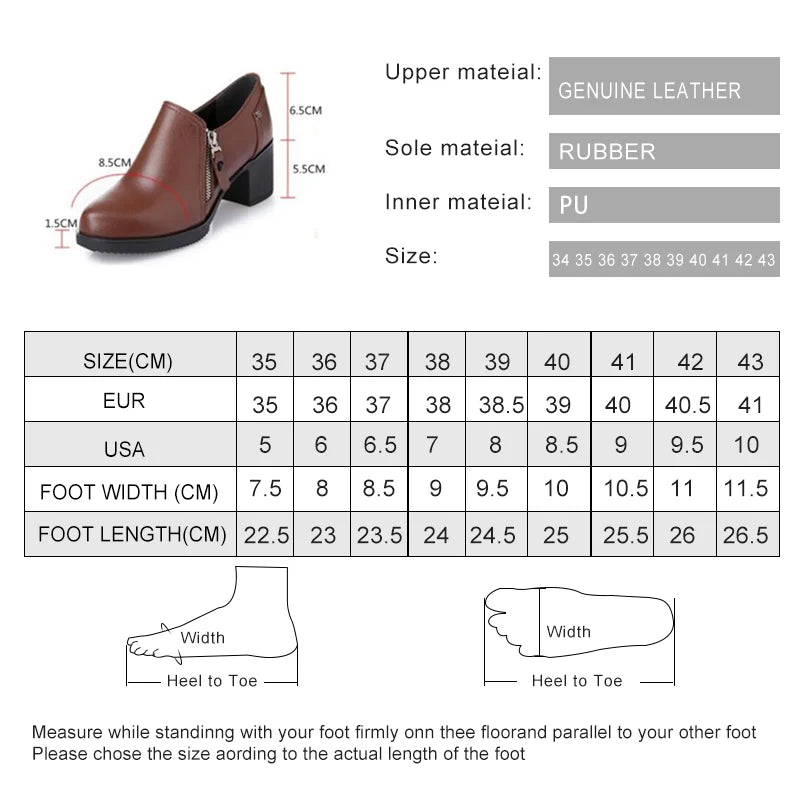 Genuine Leather High Heel Office Shoes for Women