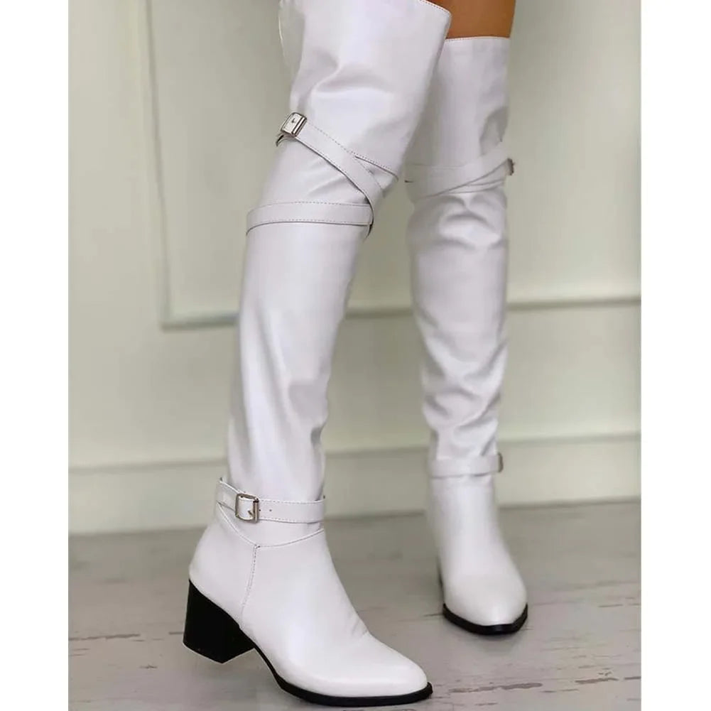 Square Heel Over-the-Knee Boots